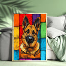 German Shepherd in Vibrant Abstract Colors - Living Room - Canvas Wall Art - Print - Wall Decor