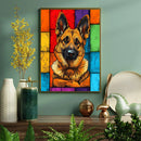 German Shepherd in Vibrant Abstract Colors - Living Room - Canvas Wall Art - Print - Wall Decor