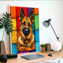 German Shepherd in Vibrant Abstract Colors - Living Room - Canvas Wall Art - Print - Wall Decor