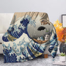 Ghibli Studio Totoro The Great Wave Premium Blanket