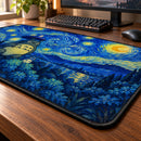Ghibli Totoro Under Starry Night Desk Mat