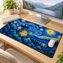 Ghibli Totoro Under Starry Night Desk Mat