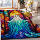 Haunting Ghost Stained Glass Rectangular Area Rug