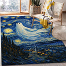 Haunting Ghost Starry Night Rectangular Area Rug
