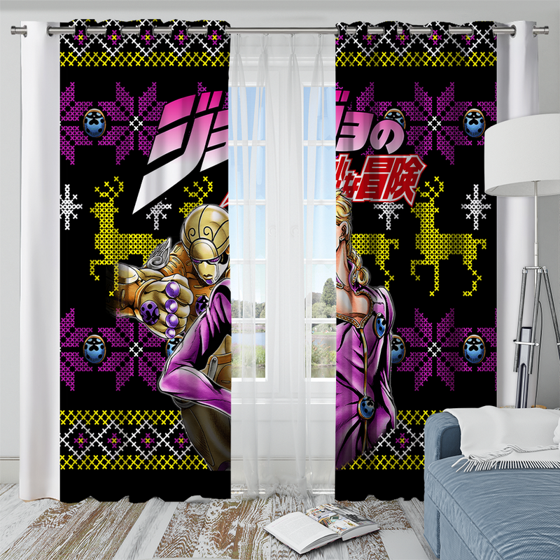 Giorno Jojo Bizzare Adventure Christmas Front Window Curtain