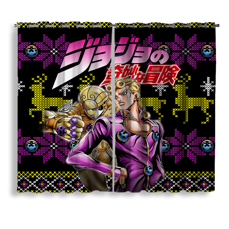 Giorno Jojo Bizzare Adventure Christmas Front Window Curtain