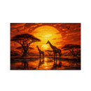 Giraffe Sunset Jigsaw Puzzle