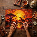 Giraffe Sunset Jigsaw Puzzle