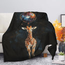 Giraffe Dog Watercolor Star Night Premium Blanket