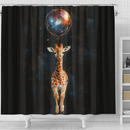 Giraffe Dog Watercolor Star Night Shower Curtain