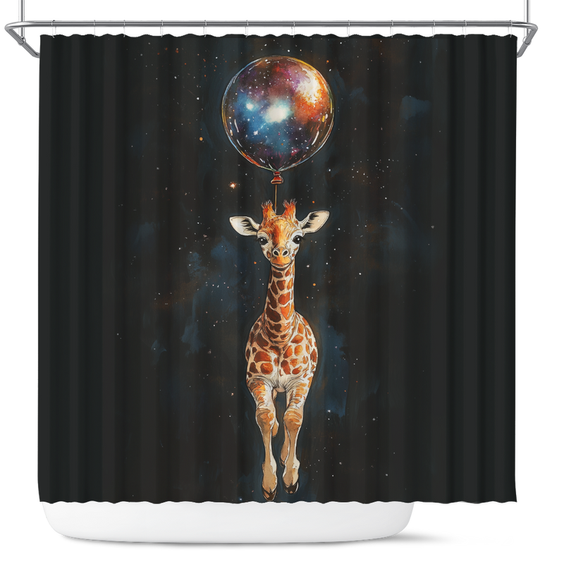 Giraffe Dog Watercolor Star Night Shower Curtain