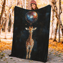 Giraffe Dog Watercolor Star Night Premium Blanket