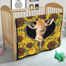 Giraffe Sunflower Zipper Quilt Blanket Nearkii
