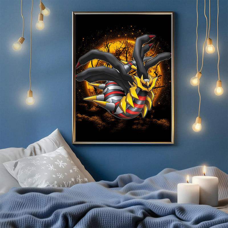 Giratina Pokemon Moonlight  - Living Room - Canvas Wall Art - Print - Wall Decor