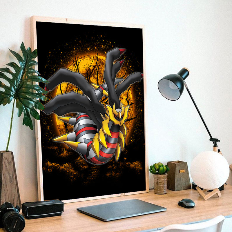 Giratina Pokemon Moonlight  - Living Room - Canvas Wall Art - Print - Wall Decor