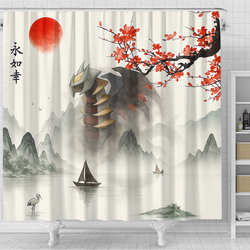 Giratina Pokemon Japan Landscape Shower Curtain