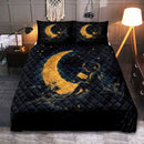 Girl Reading On A Crescent Moon Quilt Bed Sets