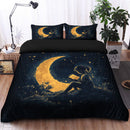 Girl Reading On A Crescent Moon Bedding Set