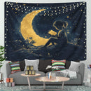 Girl Reading On A Crescent MoonTapestry