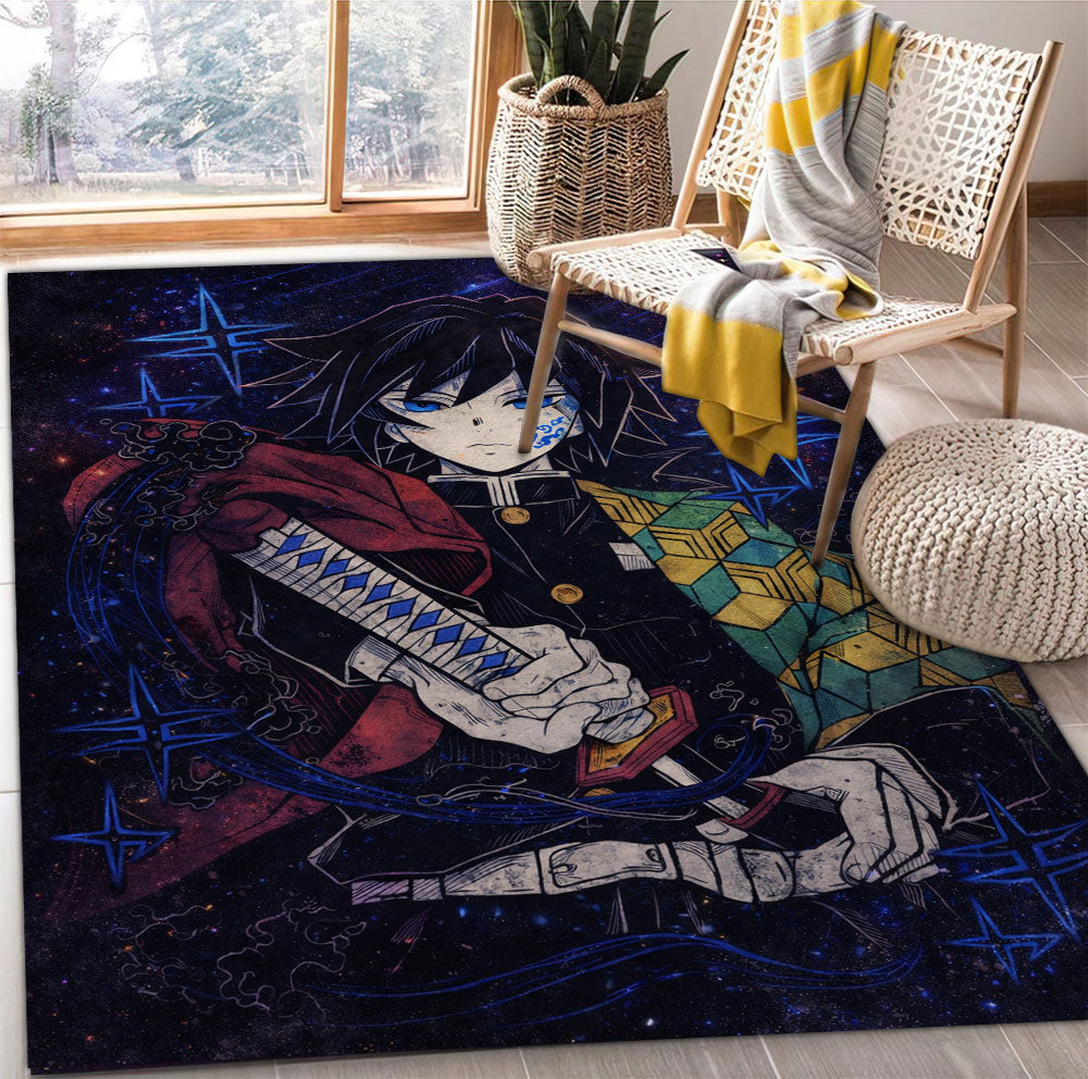 Slayer Custom Rug Giyu Tomioka in Demon Slayer Rectangular Area Rug