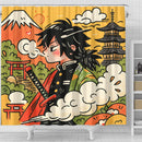 Giyu Tomioka Demon Slayer Japan Ink Style Shower Curtain