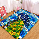 Giyu Demon Slayer Stained Glass Rectangular Area Rug