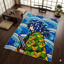 Giyu Demon Slayer Stained Glass Rectangular Area Rug