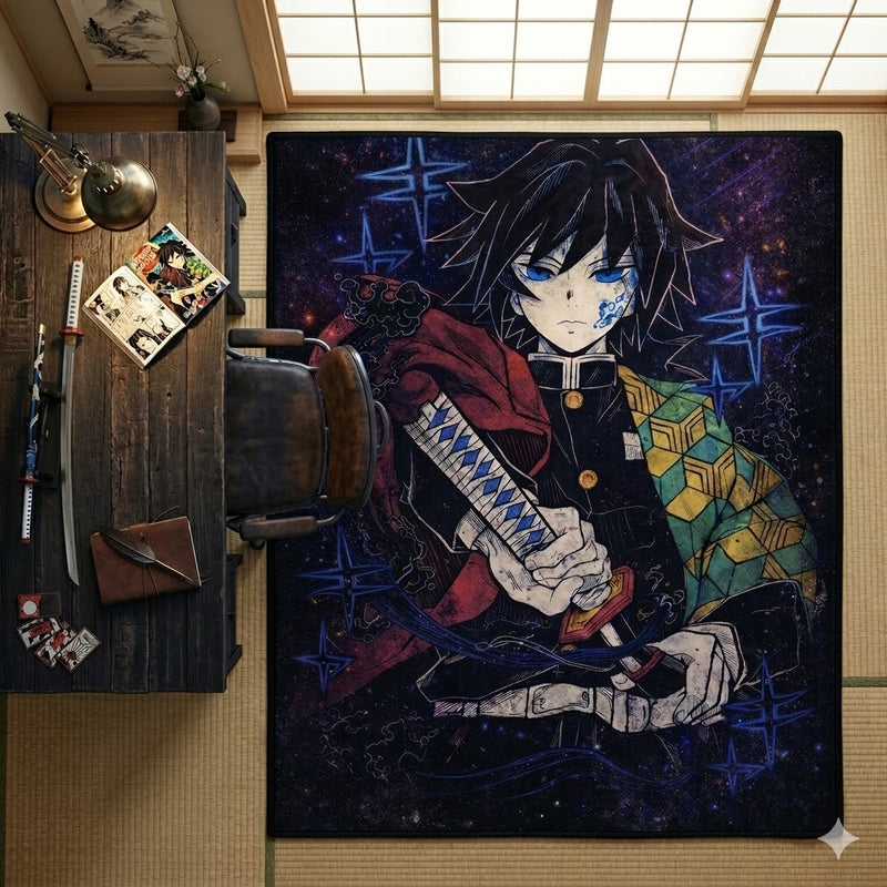 Giyu Tomioka in Demon Slayer Rectangular Area Rug