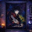 Giyu Tomioka in Demon Slayer Woven Throw Blanket
