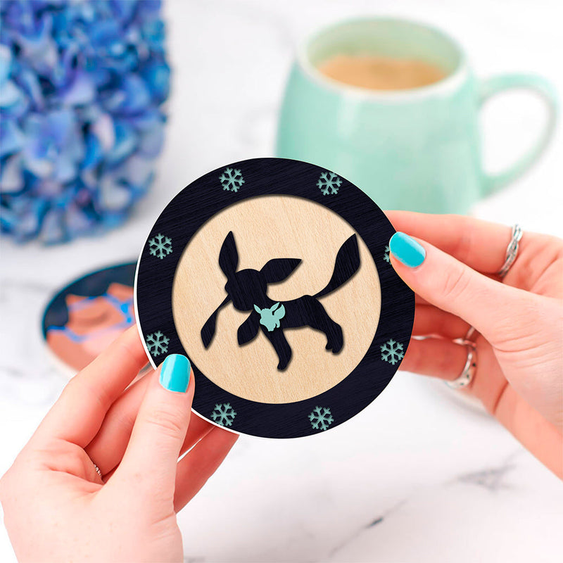 Glaceon Eevee Evolution Pokemon Ceramic Decor Coaster - Gift Idea