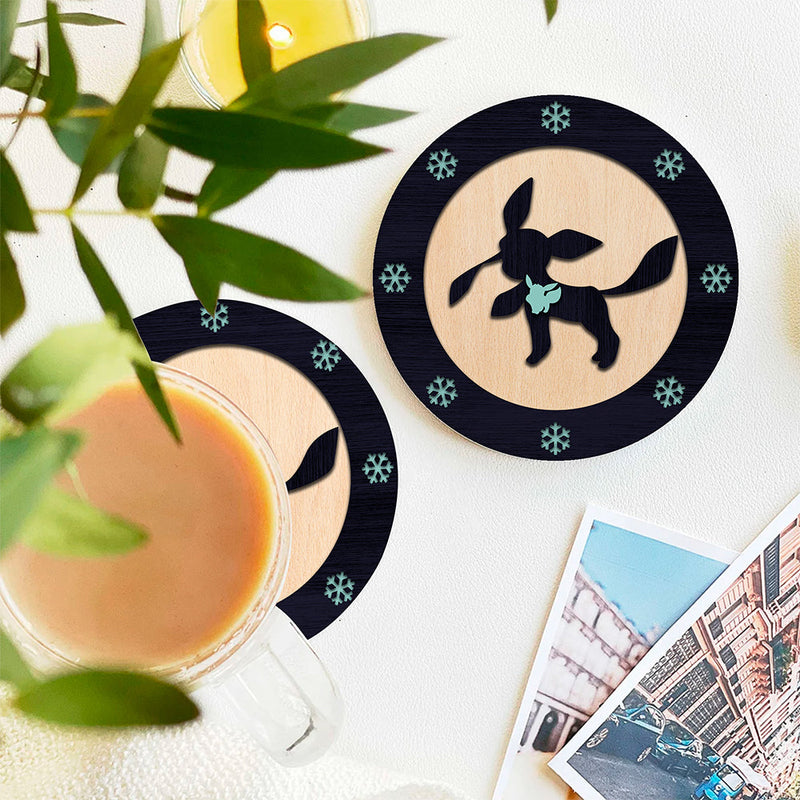 Glaceon Eevee Evolution Pokemon Ceramic Decor Coaster - Gift Idea