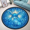 Glaceon Stained Glass Round Rug