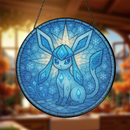 Glaceon Pokemon Stained Glass Suncatcher