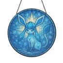 Glaceon Pokemon Stained Glass Suncatcher