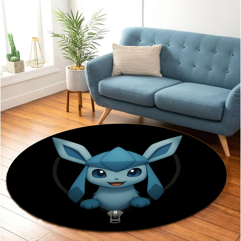 Glaceon Pokemon Zipper Round Rug