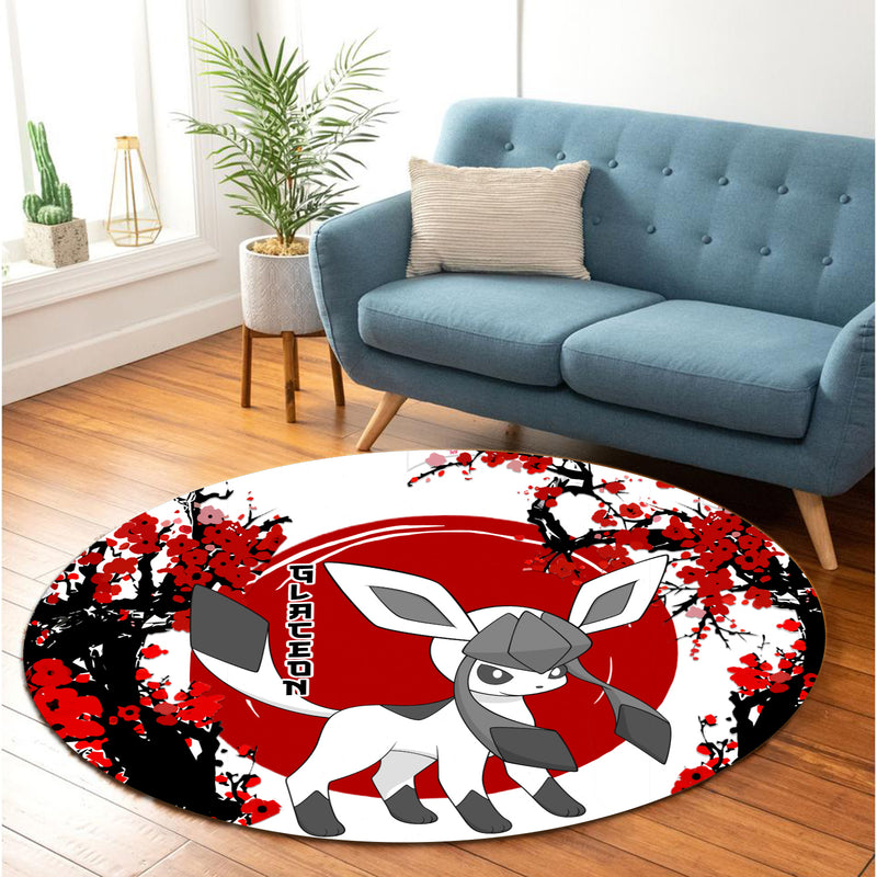 Glaceon Pokemon Japan Style Round Rug