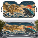 Godz vs King Ghidorah Japan Custom Car Windshield Sunshades