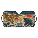 Godz vs King Ghidorah Japan Custom Car Windshield Sunshades