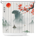 Godzilla In The Japan Landscape Stained Glass Pokemon Shower Curtain