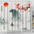 Godzilla In The Japan Landscape Stained Glass Pokemon Shower Curtain