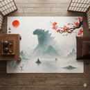 Godz in the Japan Landscape Rectangular Area Rug