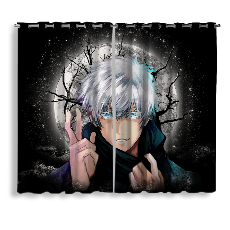 Anime Gojo Jujutsu Kaisen Moonlight Window Curtain