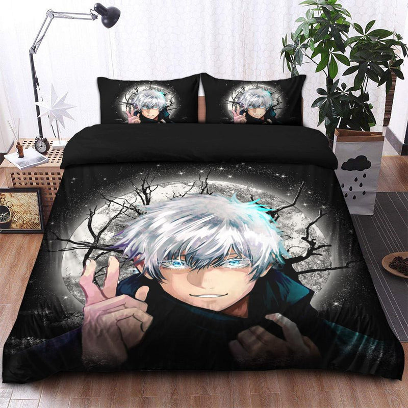 Jujutsu Kaisen Gojou Satoru Moonlight Bedding Set Duvet Cover And 2 Pillowcases Nearkii