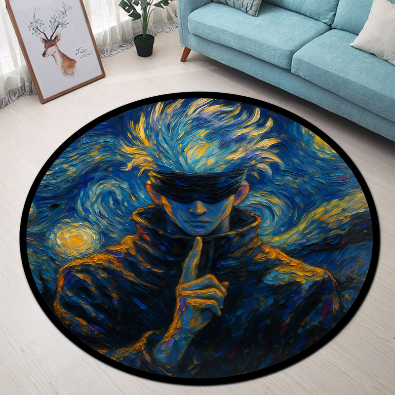 Gojo Satoru Starry Night Carpet Round Rug