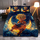 Goku Reading On A Crescent Moon Quilt Bed Sets