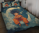 Goku 1 Reading On A Crescent Moon Quilt Bed Sets