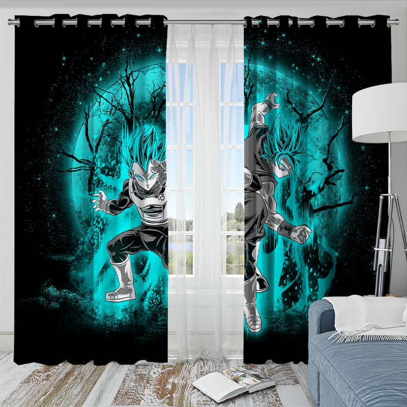 Goku Vegeta Blue Dragon Ball Moonlight Anime Window Curtain