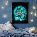 Goku Vegeta Dragon Ball Anime Moonlight - Living Room - Canvas Wall Art - Print - Wall Decor