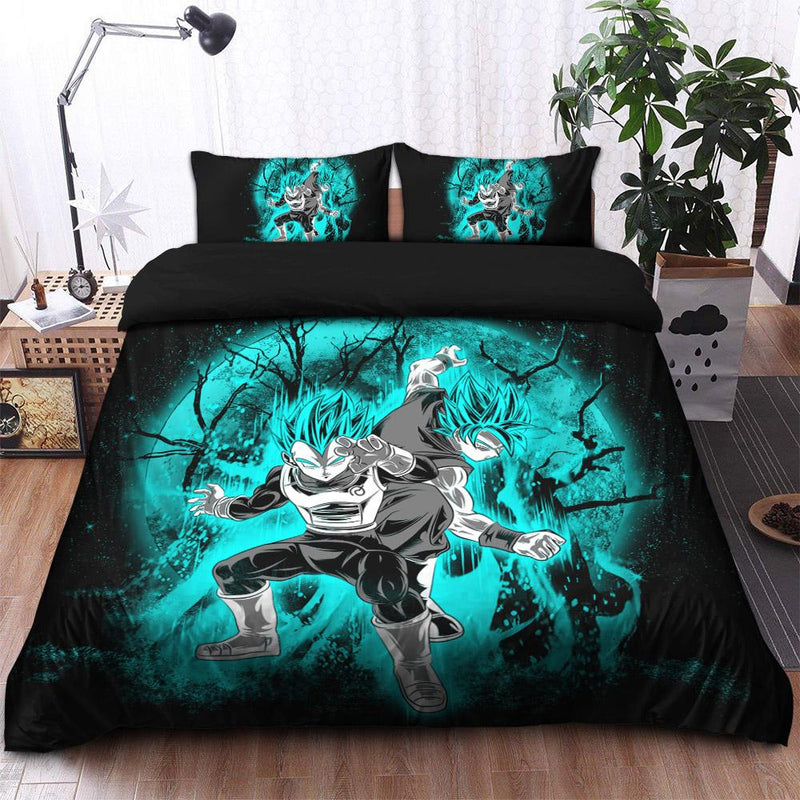 Dragon Ball Goku And Vegeta Moonlight Bedding Set Duvet Cover And 2 Pillowcases Nearkii