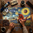 Goku Vegeta vs Death Star Starry Night Jigsaw Puzzle